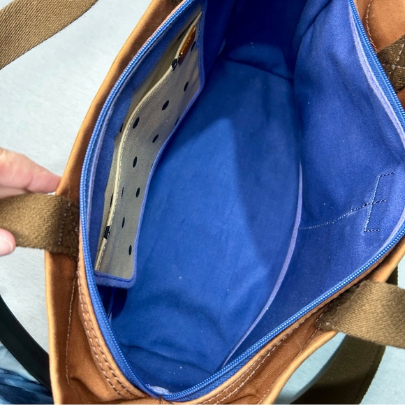 Fossil Small Tote with Shoulder Strap, Tan with Black Polka Dots, Utility - Picture 3 of 5